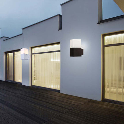 Applique a muro per esterno lampada da parete in alluminio attacco E27 per facciata terrazzo balcone IP44 - enzoled