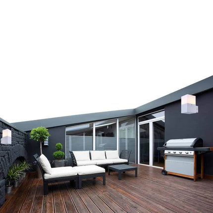 Applique a muro per esterno lampada da parete in alluminio attacco E27 per facciata terrazzo balcone IP44 - enzoled