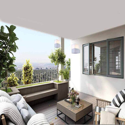 Applique a muro per esterno lampada da parete in alluminio attacco E27 per facciata terrazzo balcone IP44 - enzoled