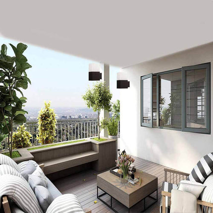 Applique a muro per esterno lampada da parete in alluminio attacco E27 per facciata terrazzo balcone IP44 - enzoled