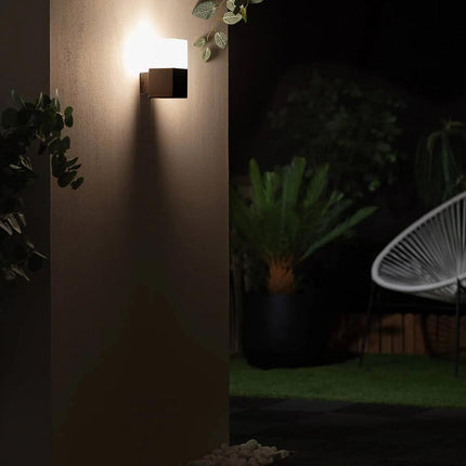 Applique a muro per esterno lampada da parete in alluminio attacco E27 per facciata terrazzo balcone IP44 - enzoled