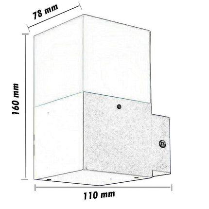 Applique a muro per esterno lampada da parete in alluminio attacco E27 per facciata terrazzo balcone IP44 - enzoled