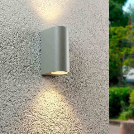 Applique a parete doppia emissione luminosa per esterno balcone terrazzo ip65UP & DOWN 2 portalampada gu10 - enzoled