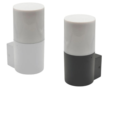 Applique da esterno da parete lampada da muro per balconi terrazzi attacco E27 IP54  bianco o grigio - enzoled