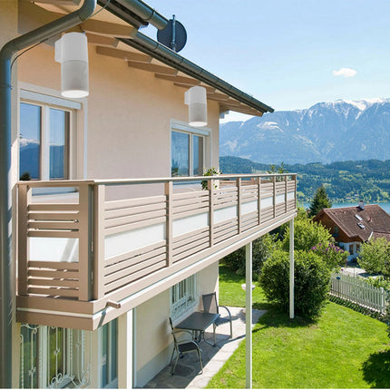 Applique da esterno da parete lampada da muro per balconi terrazzi attacco E27 IP54  bianco o grigio - enzoled