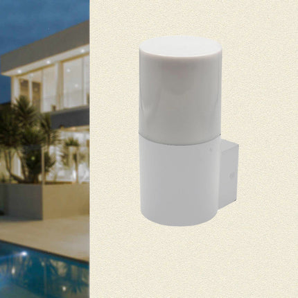 Applique da esterno da parete lampada da muro per balconi terrazzi attacco E27 IP54  bianco o grigio - enzoled