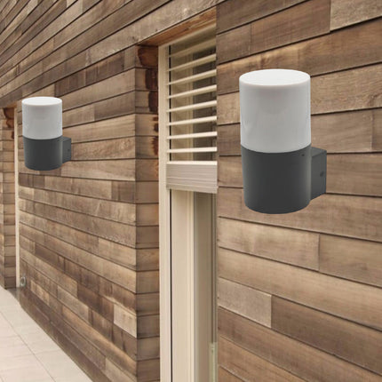 Applique da esterno da parete lampada da muro per balconi terrazzi attacco E27 IP54  bianco o grigio - enzoled