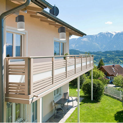 Applique da esterno da parete lampada da muro per balconi terrazzi attacco E27 IP54  bianco o grigio - enzoled