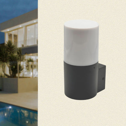 Applique da esterno da parete lampada da muro per balconi terrazzi attacco E27 IP54  bianco o grigio - enzoled