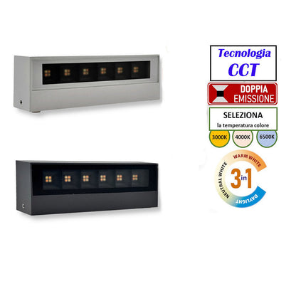 Applique led da esterno a doppia emissione up & down 14 watt tecnologia cct 3 tonalità di luce IP65 - enzoled