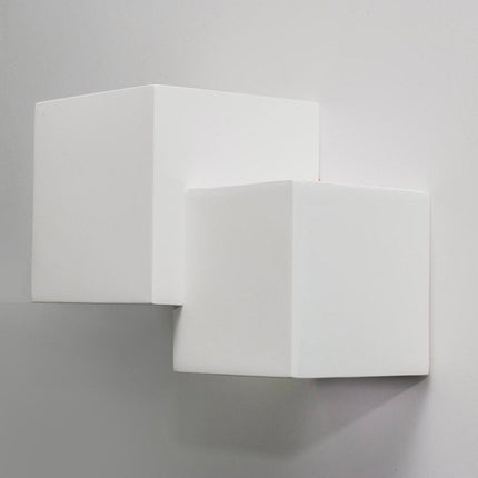 Applique in gesso ultra moderno due cubi a doppia emissione di luce up & up e down lampada contemporanea con attacco G9 - enzoled