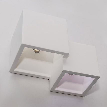 Applique in gesso ultra moderno due cubi a doppia emissione di luce up & up e down lampada contemporanea con attacco G9 - enzoled