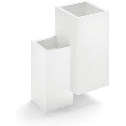 Applique da parete in gesso 2 cubi doppia emissione up e down lampada contemporanea con attacco g9 - enzoled