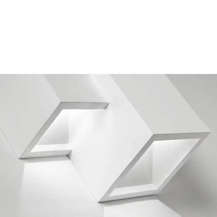 Applique da parete in gesso 2 cubi doppia emissione up e down lampada contemporanea con attacco g9 - enzoled
