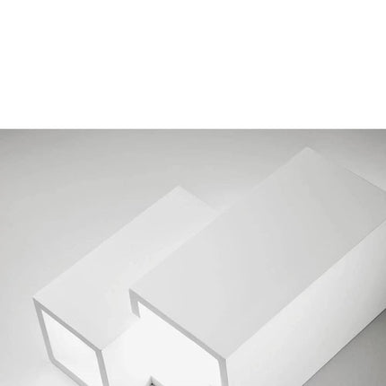 Applique da parete in gesso 2 cubi doppia emissione up e down lampada contemporanea con attacco g9 - enzoled