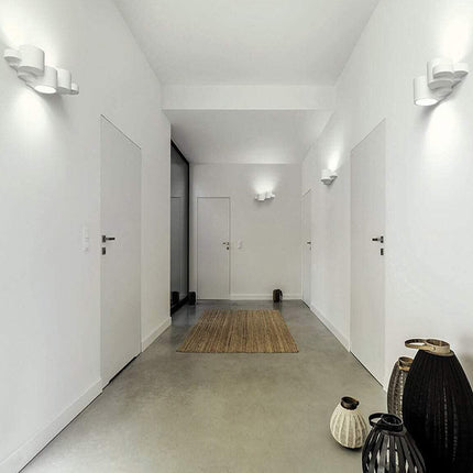 Applique da parete in gesso moderno doppia emissione up e down lampada contemporanea con attacco g9 per corridoio salone - enzoled