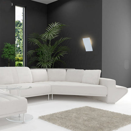 Applique in gesso rettangolare ondulato lampada da parete verniciabile attacco e14 per casa - enzoled