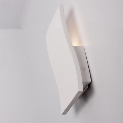 Applique in gesso rettangolare ondulato lampada da parete verniciabile attacco e14 per casa - enzoled