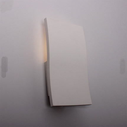 Applique in gesso rettangolare ondulato lampada da parete verniciabile attacco e14 per casa - enzoled