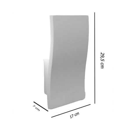 Applique in gesso rettangolare ondulato lampada da parete verniciabile attacco e14 per casa - enzoled