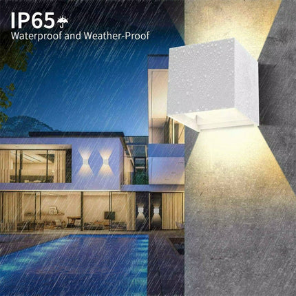 Applique da parete LED COB 12 watt bianco per esterno impermeabile IP55 luce fredda calda naturale 6000k 3000k 4000k lampada doppia emissione luminosa UP & DOWN - enzoled