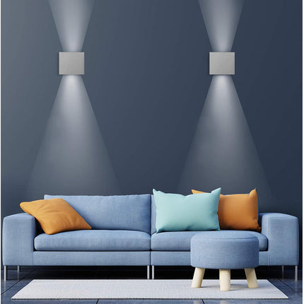 Applique da parete LED COB 12 watt bianco per esterno impermeabile IP55 luce fredda calda naturale 6000k 3000k 4000k lampada doppia emissione luminosa UP & DOWN - enzoled