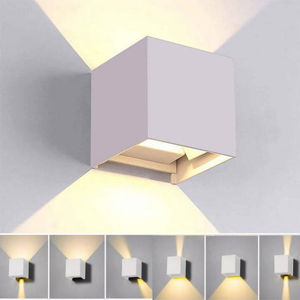 Applique da parete LED COB 12 watt bianco per esterno impermeabile IP55 luce fredda calda naturale 6000k 3000k 4000k lampada doppia emissione luminosa UP & DOWN - enzoled