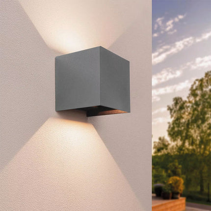 Applique da parete LED COB 12 watt per esterno impermeabile IP55 luce fredda calda naturale 6000k 3000k 4000k lampada doppia emissione luminosa UP & DOWN - enzoled