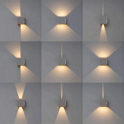 Applique da parete LED COB 12 watt per esterno impermeabile IP55 luce fredda calda naturale 6000k 3000k 4000k lampada doppia emissione luminosa UP & DOWN - enzoled