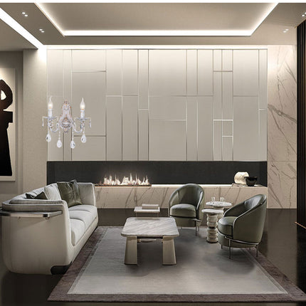 Applique candelabro con pendenti a gocce di cristallo in acrilico stile retrò attacco E14 bianco oro a 1 o 2 bracci - enzoled