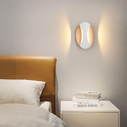 Applique a parete doppia emissione 6 watt a led lampada da muro ovale 3 modalità di luce calda fredda e naturale ( - enzoled