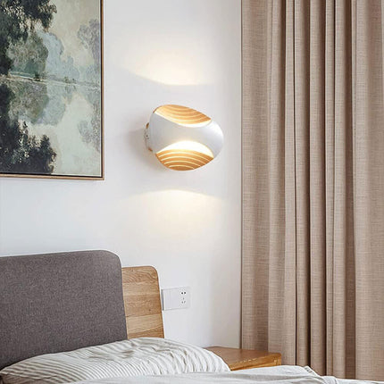 Applique a parete doppia emissione 6 watt a led lampada da muro ovale 3 modalità di luce calda fredda e naturale ( - enzoled