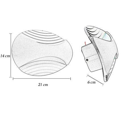 Applique a parete doppia emissione 6 watt a led lampada da muro ovale 3 modalità di luce calda fredda e naturale ( - enzoled