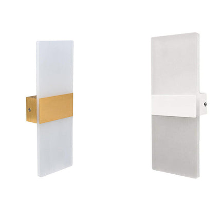 Applique moderno a led rettangolare 10 watt da parete doppia emissione lampada da interno 3 colorazione di luce - enzoled