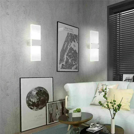 Applique moderno a led rettangolare 10 watt da parete doppia emissione lampada da interno 3 colorazione di luce - enzoled
