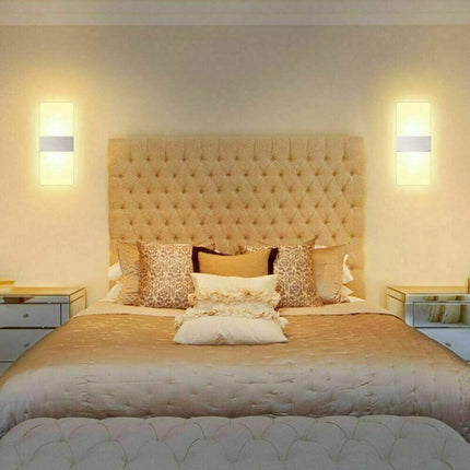 Applique moderno a led rettangolare 10 watt da parete doppia emissione lampada da interno 3 colorazione di luce - enzoled