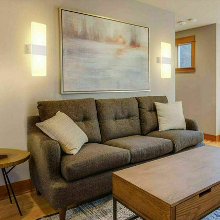 Applique moderno a led rettangolare 10 watt da parete doppia emissione lampada da interno 3 colorazione di luce - enzoled