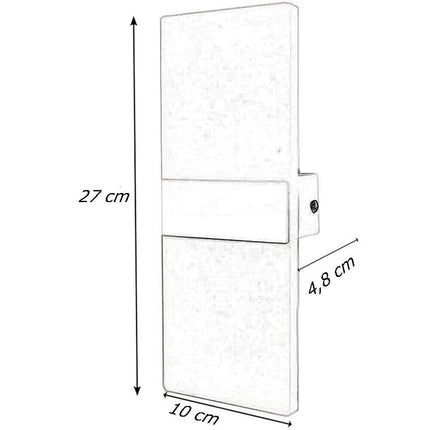 Applique moderno a led rettangolare 10 watt da parete doppia emissione lampada da interno 3 colorazione di luce - enzoled