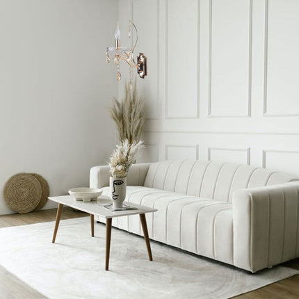 Applique a candelabro con pendenti a gocce di cristallo in acrilico stile retrò attacco E14 oro - enzoled