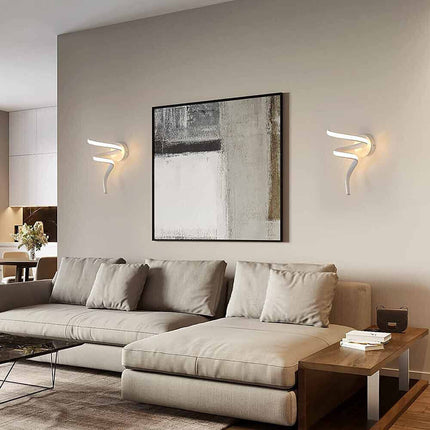 Applique a led curvo 10 watt lampada da parete stilizzata tre colorazione di luce calda fredda - enzoled