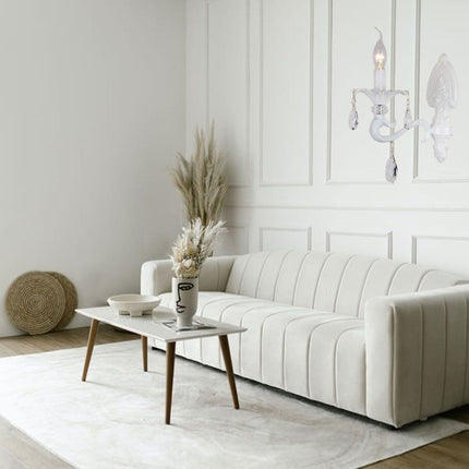 Applique candelabro con pendenti a gocce di cristallo in acrilico stile retrò attacco E14 bianco - enzoled