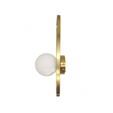 Applique da parete minimalista lampada da muro in metallo bronzo con sfera in vetro per camera da letto G9 - enzoled