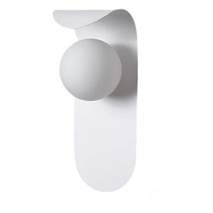 Applique da parete moderno lampada da muro decorativa in metallo bianco con sfera in vetro per camera da letto soggiorno G9 - enzoled