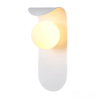Applique da parete moderno lampada da muro decorativa in metallo bianco con sfera in vetro per camera da letto soggiorno G9 - enzoled