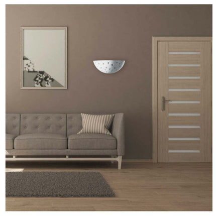 Applique in gesso mezza luna traforato verniciabile lampada da parete contemporanea attacco R7S - enzoled