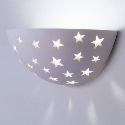 Applique in gesso mezza luna traforato verniciabile lampada da parete contemporanea attacco R7S - enzoled