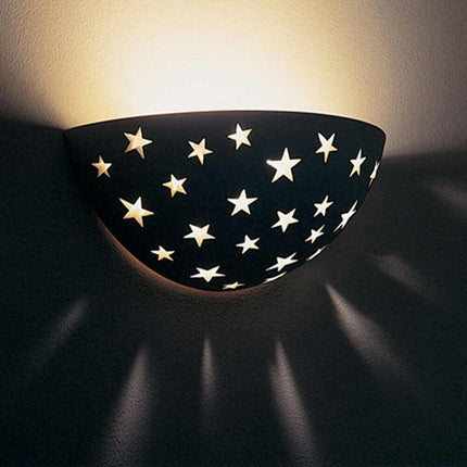 Applique in gesso mezza luna traforato verniciabile lampada da parete contemporanea attacco R7S - enzoled