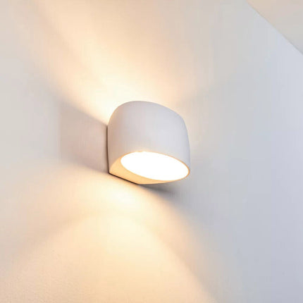 Applique in gesso ovale verniciabile ultra moderno a doppia emissione di luce up & up e down lampada contemporanea con attacco g9 - enzoled
