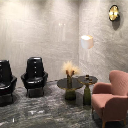 Applique in gesso ovale verniciabile ultra moderno a doppia emissione di luce up & up e down lampada contemporanea con attacco g9 - enzoled