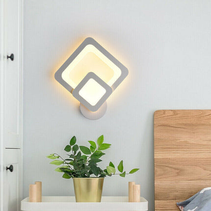 Applique moderno led a rombo 12 watt lampada da parete luce tre colorazione di luce - enzoled